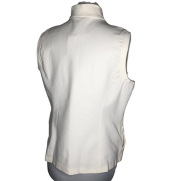NWT Weekends by Chico's Full Front Zip Side Seam Pockets Ecru Vest Size 2 - Picture 5 of 8
